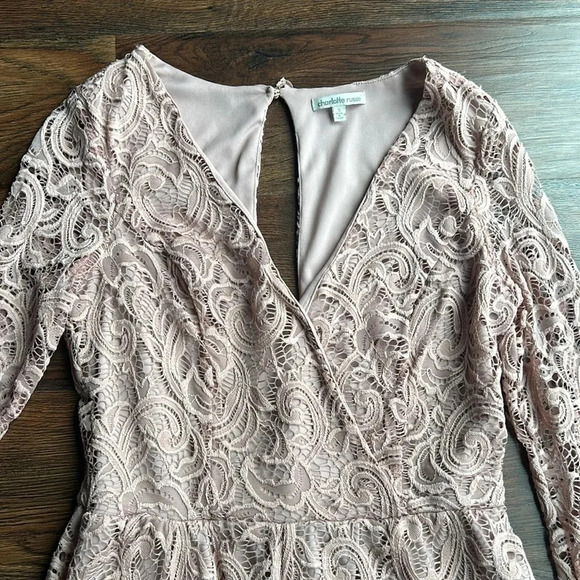 Charlotte Russe Lace Romper Pink | Charlotte Russe Romper | Long Sleeve Romper - Picture 6 of 8